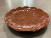 Picture of Vintage Kamakura-bori Japanese red lacquer plate with chrysanthemun flower carving 