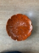 Picture of Vintage Kamakura-bori Japanese red lacquer plate with chrysanthemun flower carving 